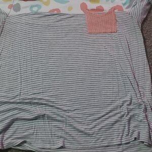 Striped Gray and Pink Women's Blouse